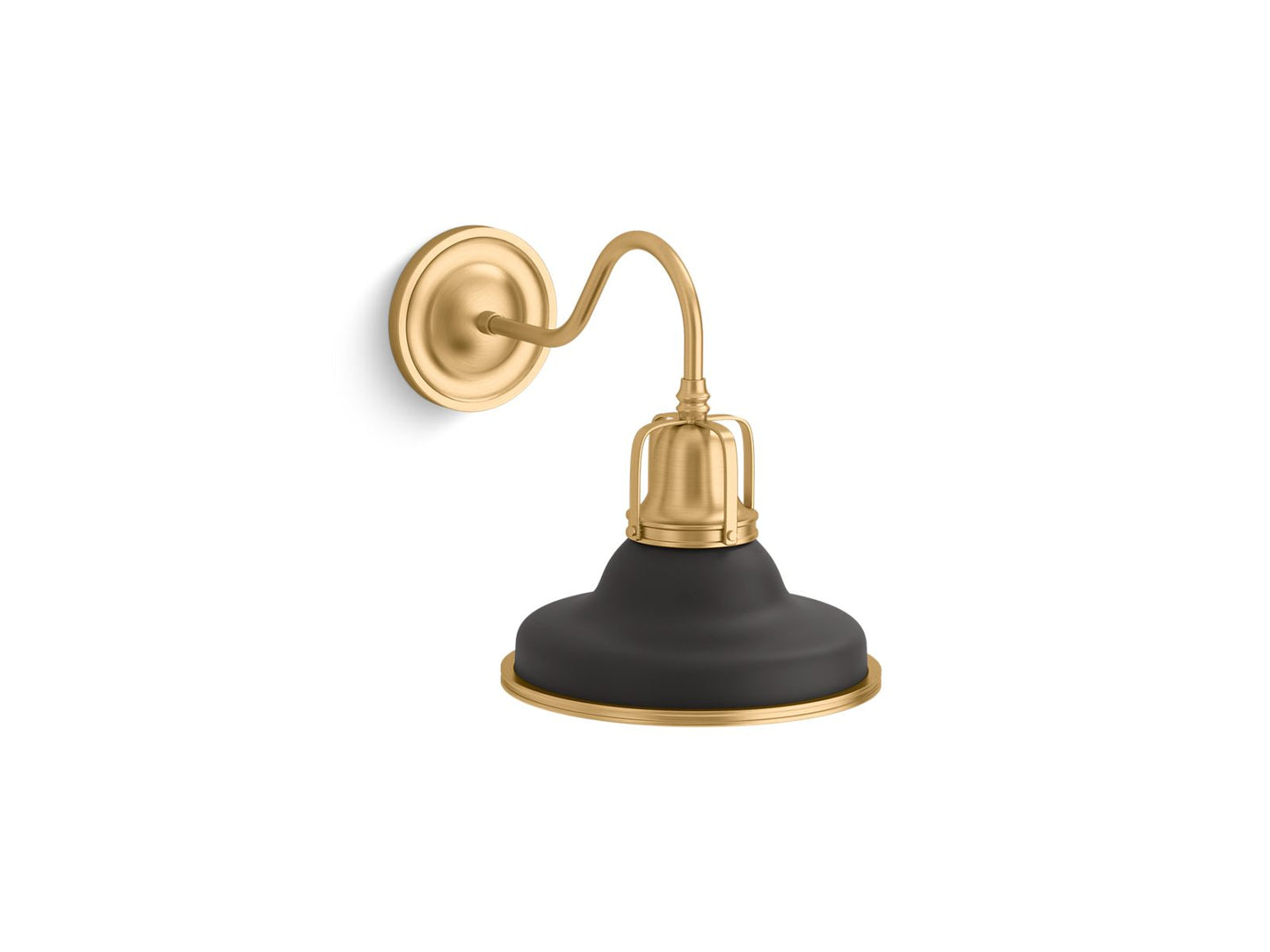 KOHLER K-32285-SC01-BML Hauksbee One-Light Sconce In Black with Brass Trim