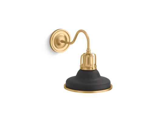 KOHLER K-32285-SC01-BML Hauksbee One-Light Sconce In Black with Brass Trim