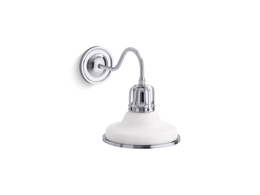 KOHLER K-32285-SC01-WCL Hauksbee One-Light Sconce In White with Chrome Trim