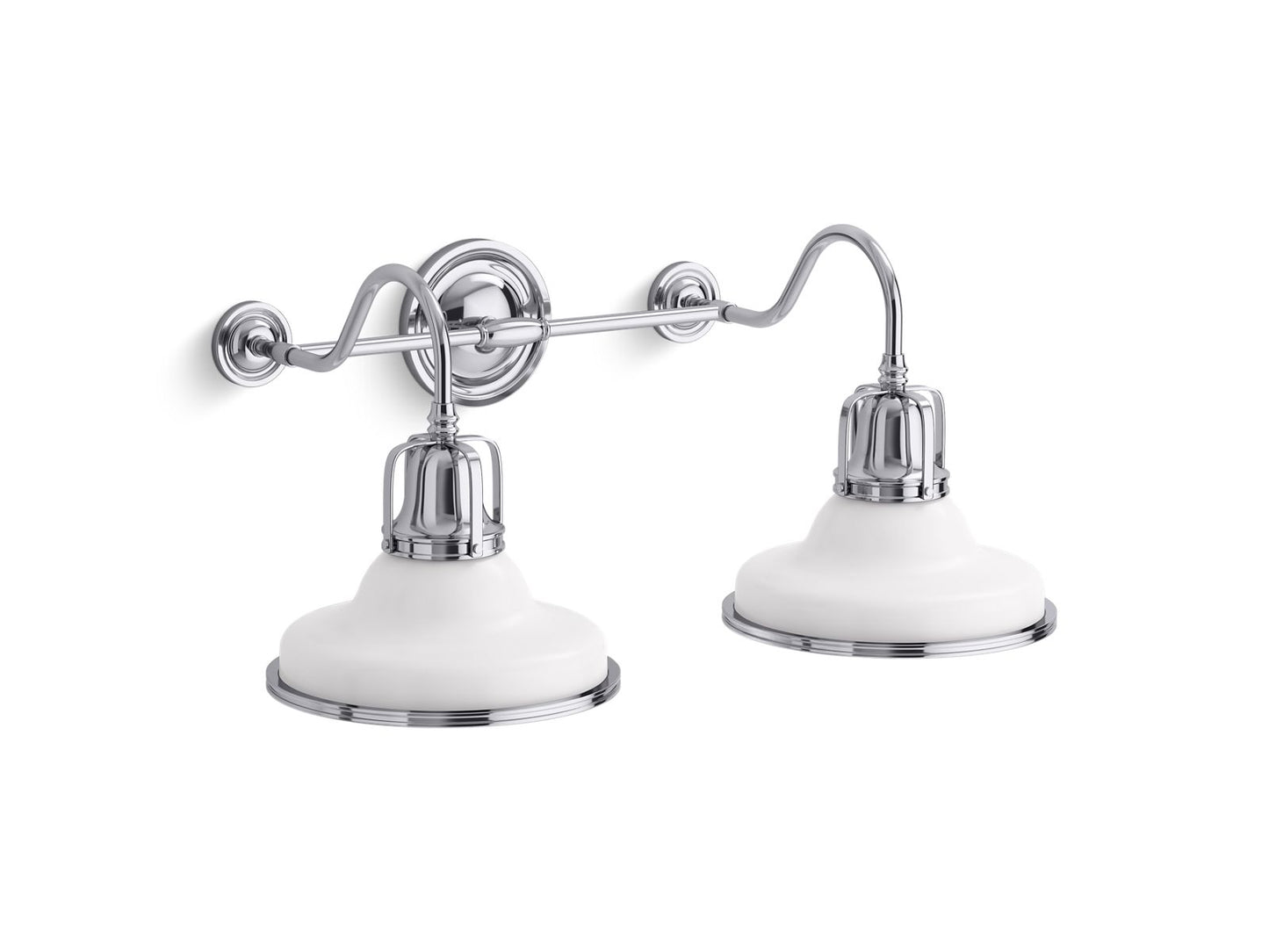 KOHLER K-32286-SC02-WCL Hauksbee Two-Light Sconce In White with Chrome Trim