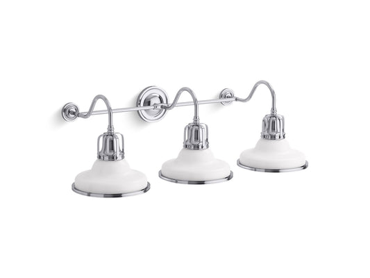 KOHLER K-32287-SC03-WCL Hauksbee Three-Light Sconce In White with Chrome Trim