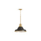 KOHLER K-32290-PE03-BML Hauksbee 18" Pendant In Black with Brass Trim