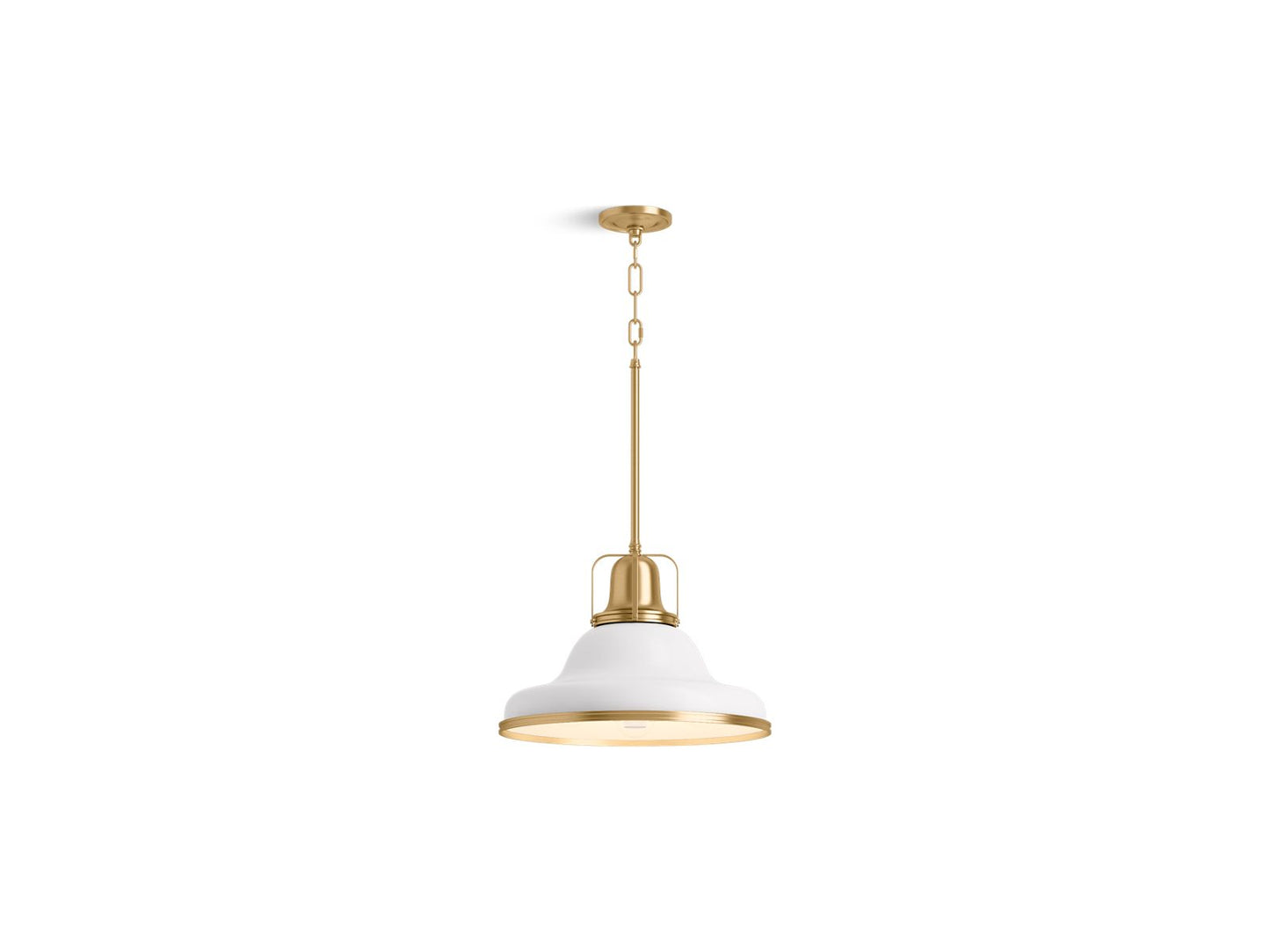 KOHLER K-32290-PE03-WGL Hauksbee 18" Pendant In White with Gold Trim