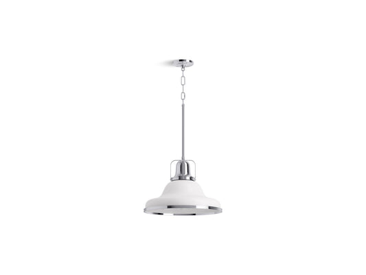 KOHLER K-32290-PE03-WCL Hauksbee 18" Pendant In White with Chrome Trim