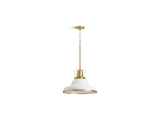 KOHLER K-32290-PE03-WGL Hauksbee 18" Pendant In White with Gold Trim