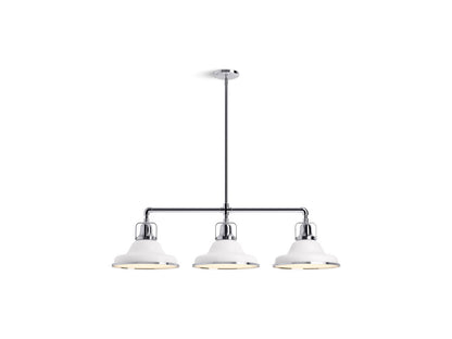 KOHLER K-32292-CH03-WCL Hauksbee 42" Linear Chandelier In White with Chrome Trim