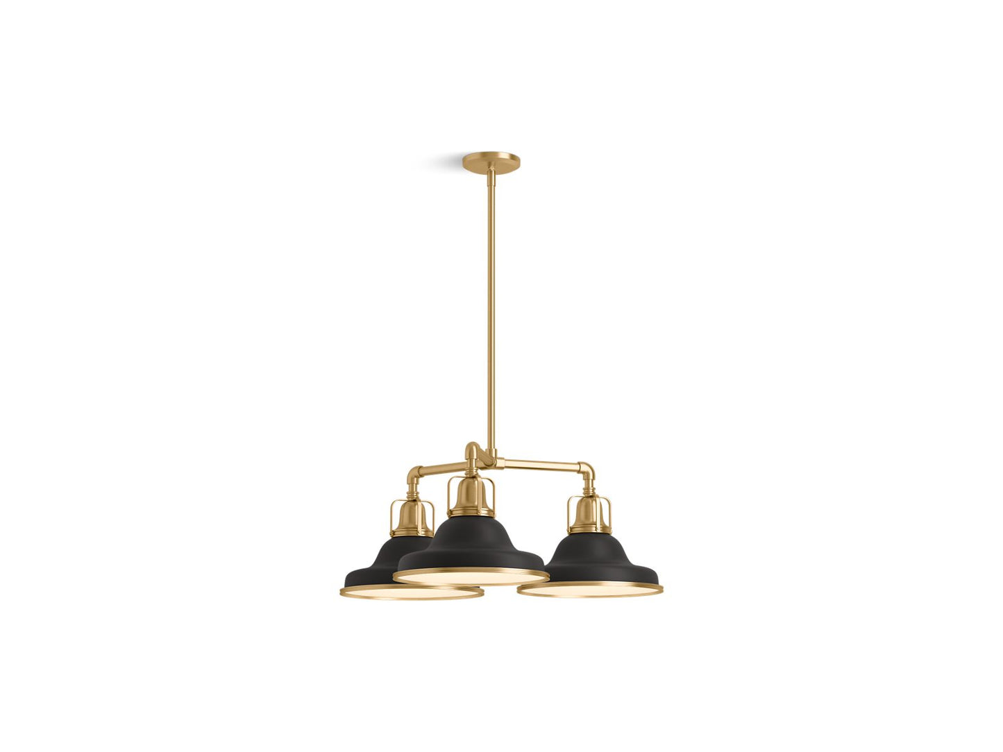 KOHLER K-32293-CH03-BML Hauksbee 30" Chandelier In Black with Brass Trim