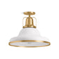 KOHLER K-32294-SF03-WGL Hauksbee 18" Semi-Flush In White with Gold Trim