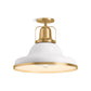 KOHLER K-32294-SF03-WGL Hauksbee 18" Semi-Flush In White with Gold Trim