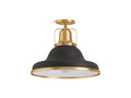 KOHLER K-32294-SF03-BML Hauksbee 18" Semi-Flush In Black with Brass Trim