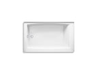 KOHLER K-26107-LA-0 Entity 60" X 36" Alcove Bath With Left Drain - White