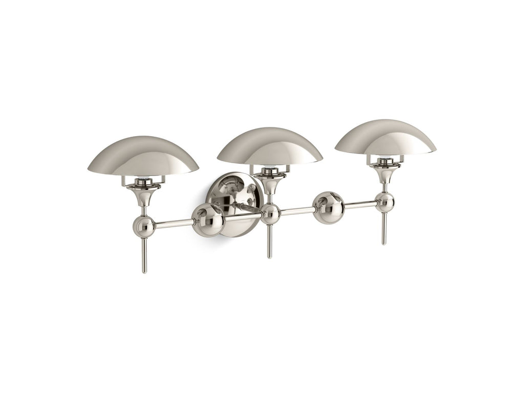 KOHLER K-27946-SC03-SNL Vorleigh Three-Light Sconce In Polished Nickel