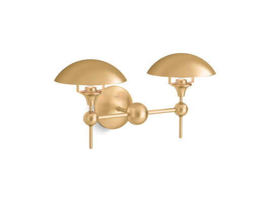 KOHLER K-27945-SC02-2GL Vorleigh Two-Light Sconce In Brushed Moderne Brass
