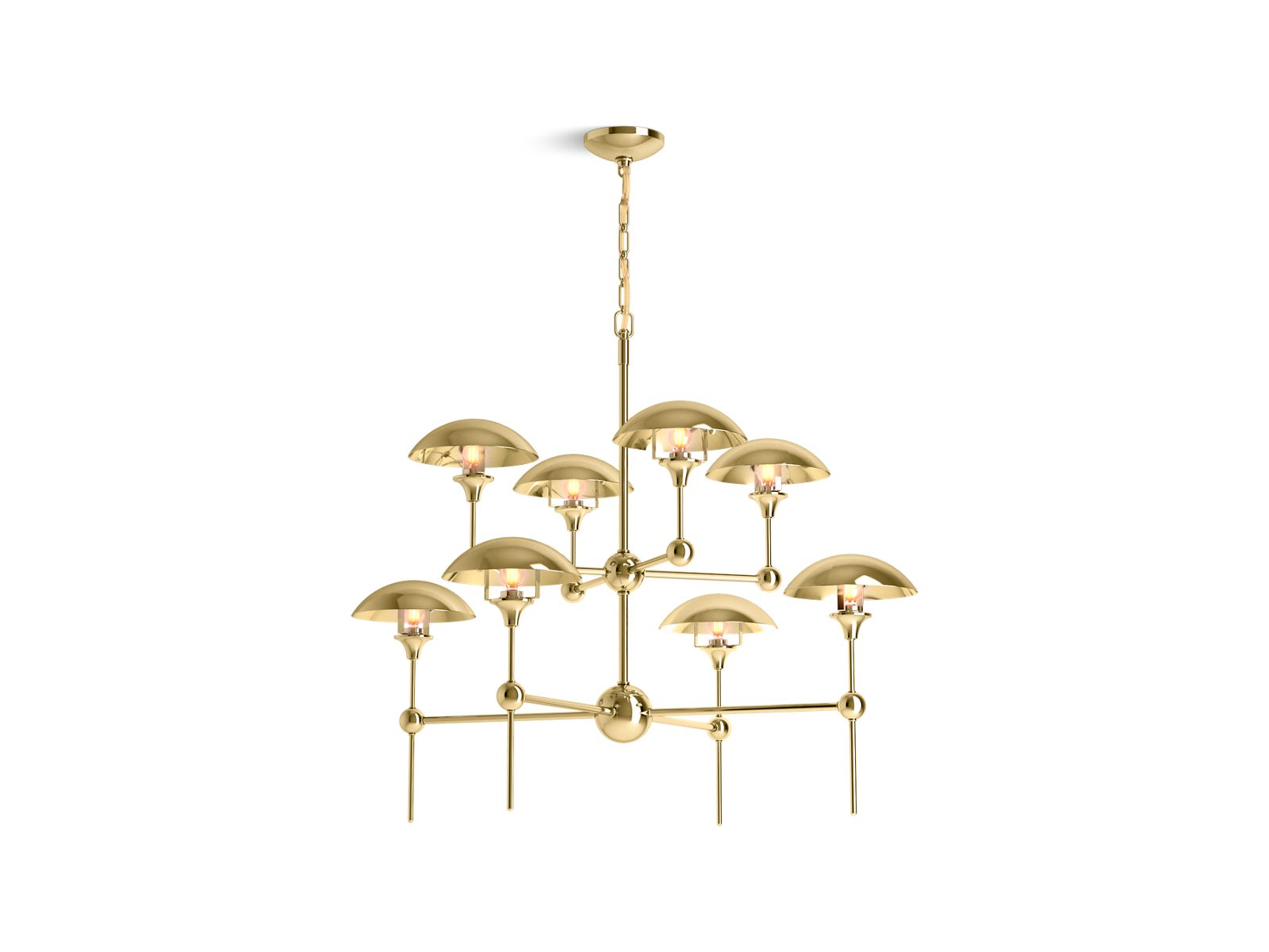 KOHLER K-27951-CH08-2PL Vorleigh 40" Chandelier In Polished Brass