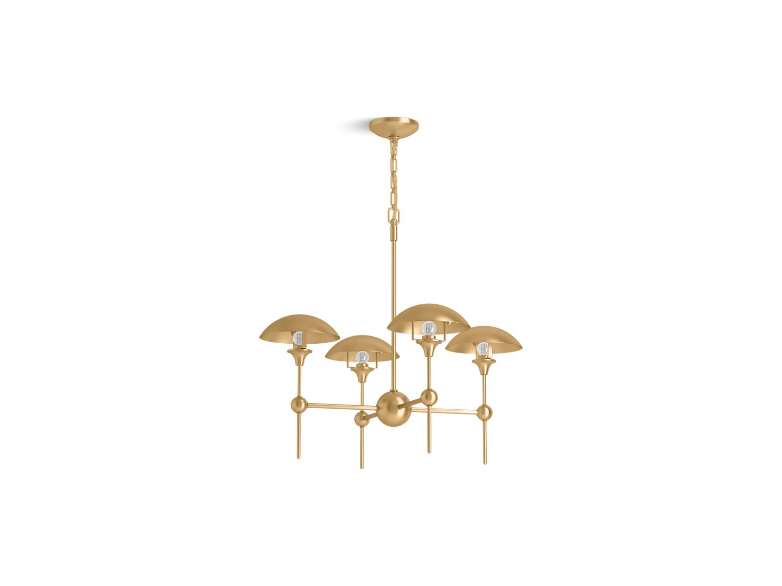 KOHLER K-27950-CH04-2GL Vorleigh 30" Chandelier In Brushed Moderne Brass