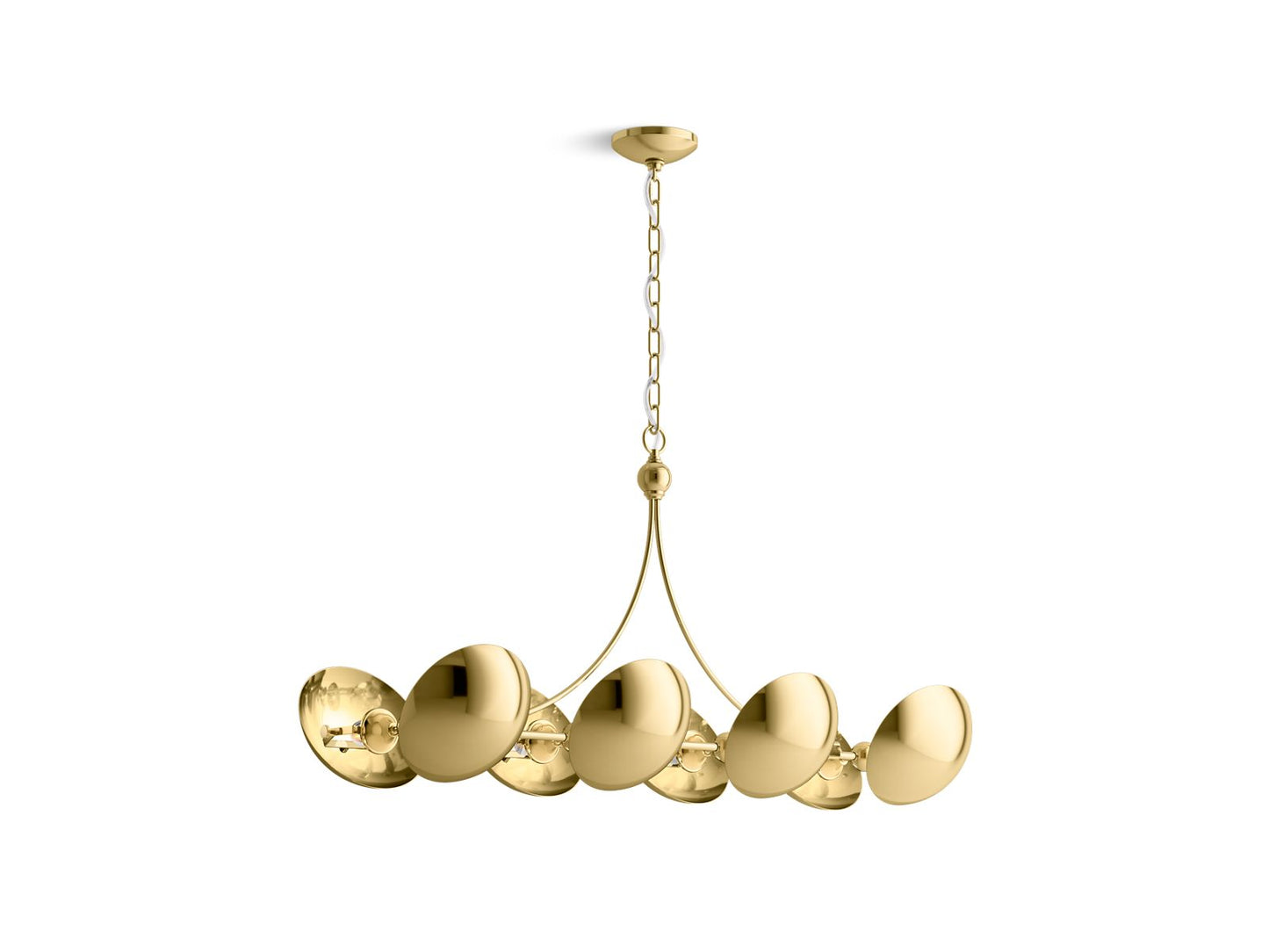 KOHLER K-27949-CH08-2PL Vorleigh 44" Linear Chandelier In Polished Brass