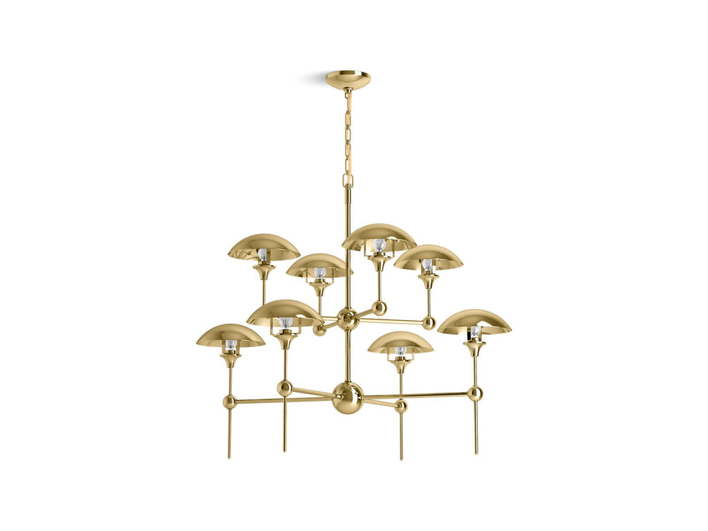 KOHLER K-27951-CH08-2PL Vorleigh 40" Chandelier In Polished Brass