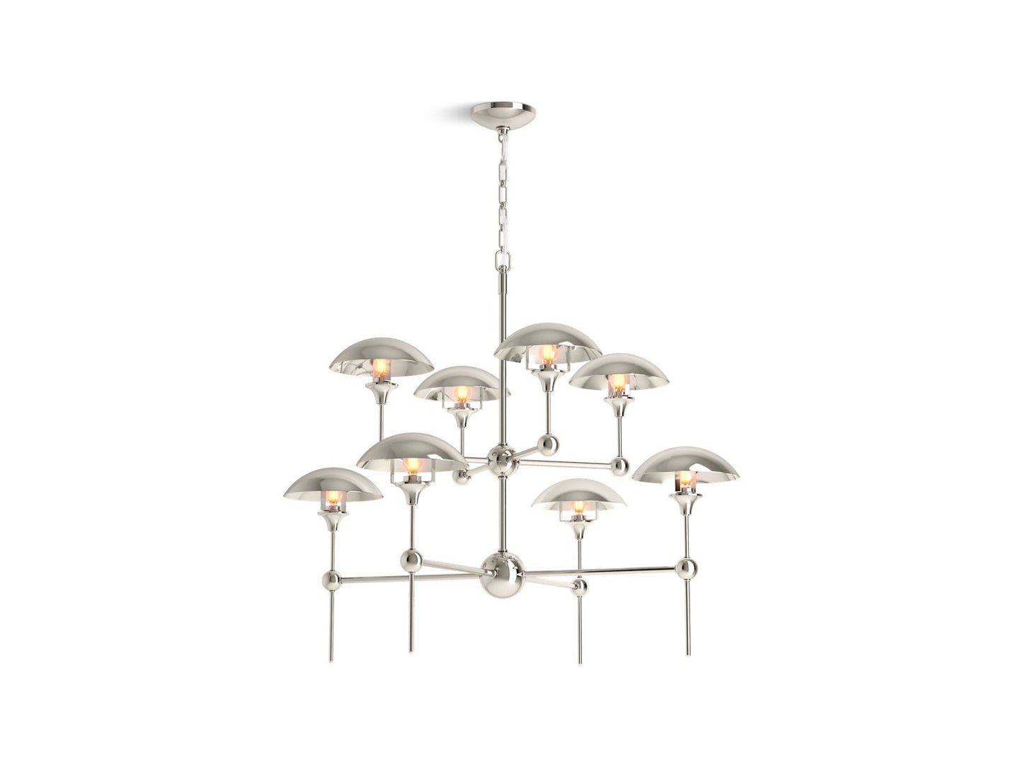 KOHLER K-27951-CH08-SNL Vorleigh 40" Chandelier In Polished Nickel