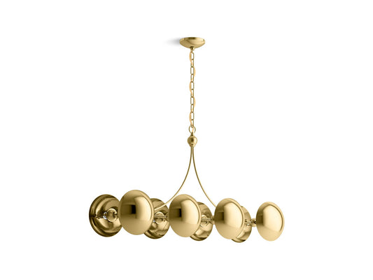 KOHLER K-27949-CH08-2PL Vorleigh 44" Linear Chandelier In Polished Brass