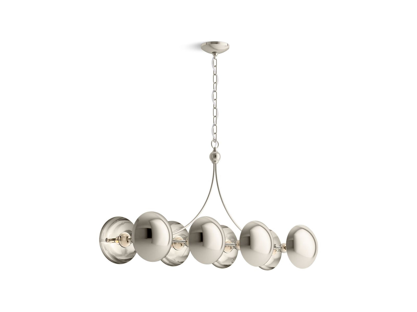 KOHLER K-27949-CH08-SNL Vorleigh 44" Linear Chandelier In Polished Nickel