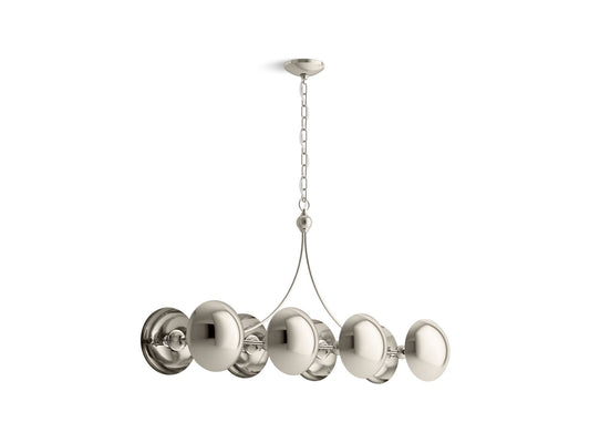 KOHLER K-27949-CH08-SNL Vorleigh 44" Linear Chandelier In Polished Nickel