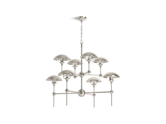 KOHLER K-27951-CH08-SNL Vorleigh 40" Chandelier In Polished Nickel