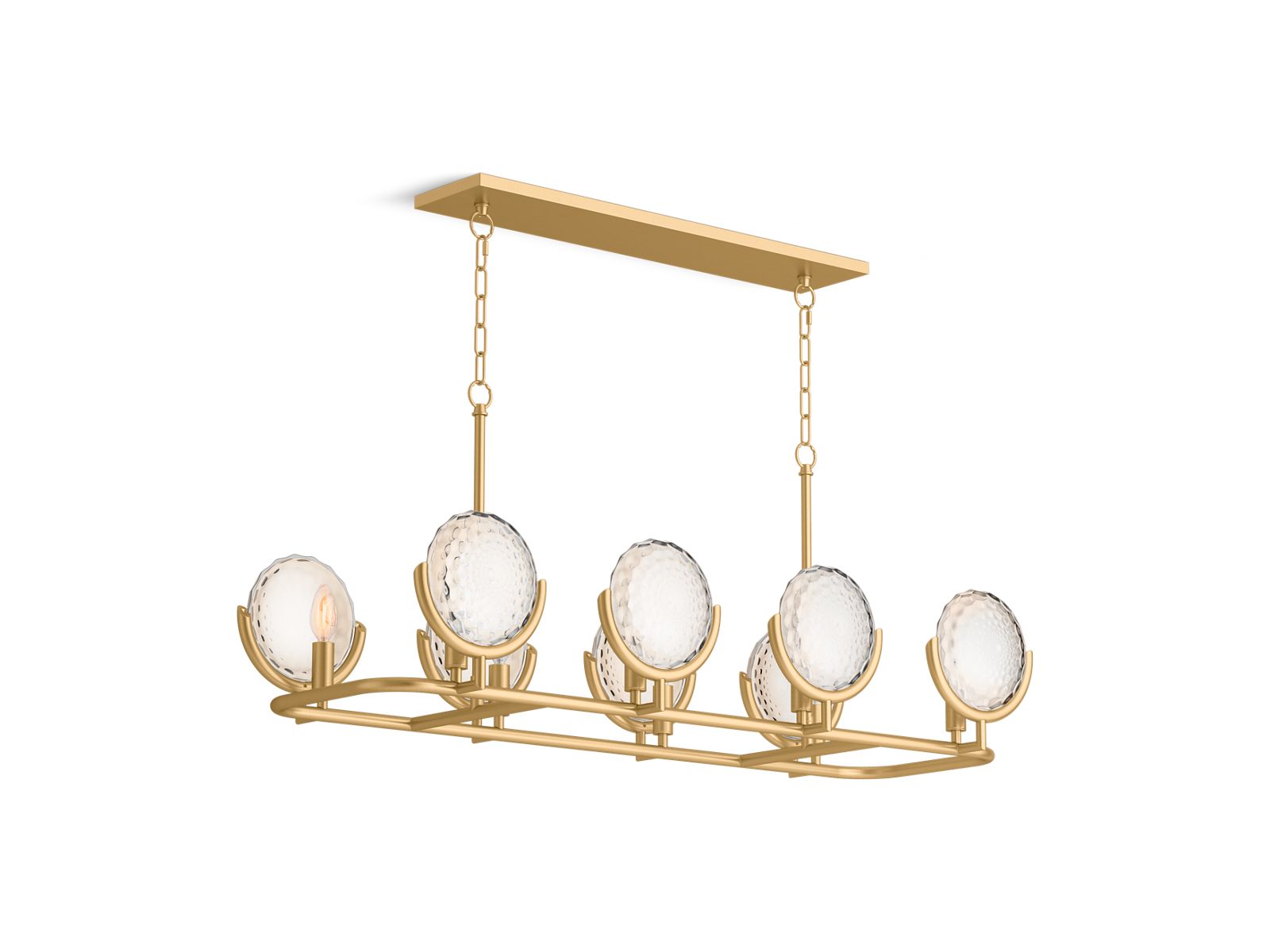 KOHLER K-29382-CH08B-2GL Arendela 38" Linear Chandelier In Brushed Moderne Brass