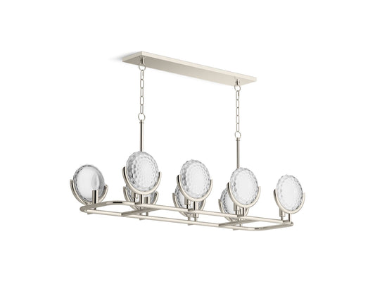 KOHLER K-29382-CH08B-SNL Arendela 38" Linear Chandelier In Polished Nickel