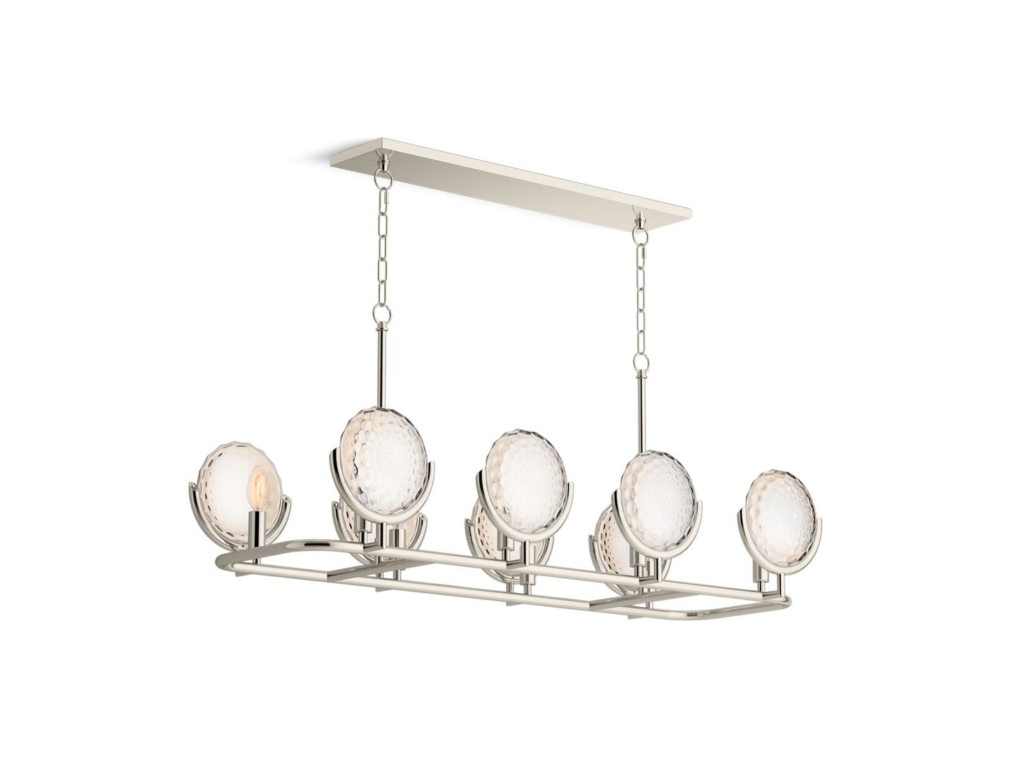 KOHLER K-29382-CH08B-SNL Arendela 38" Linear Chandelier In Polished Nickel