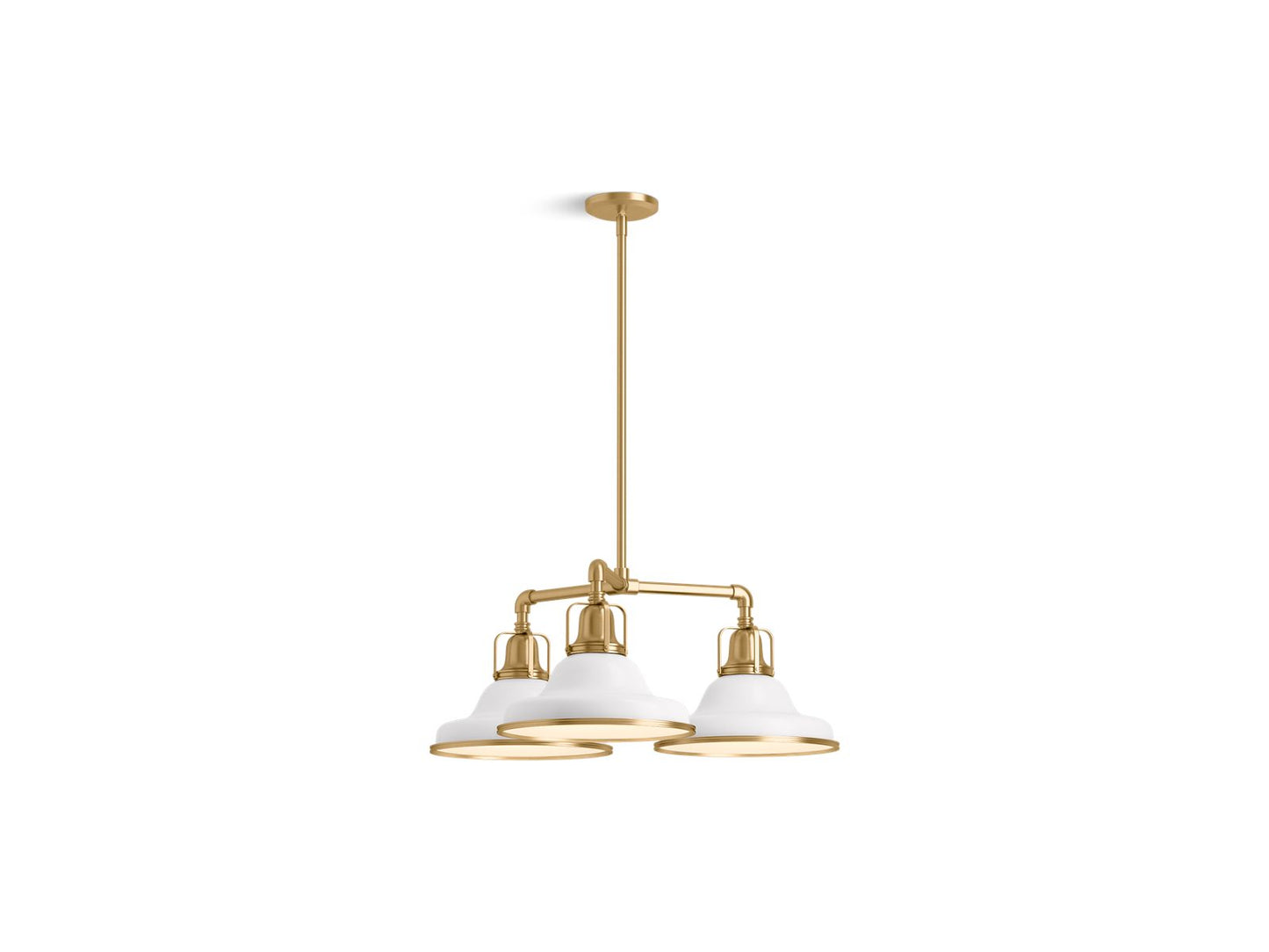 KOHLER K-32293-CH03-WGL Hauksbee 30" Chandelier In White with Gold Trim