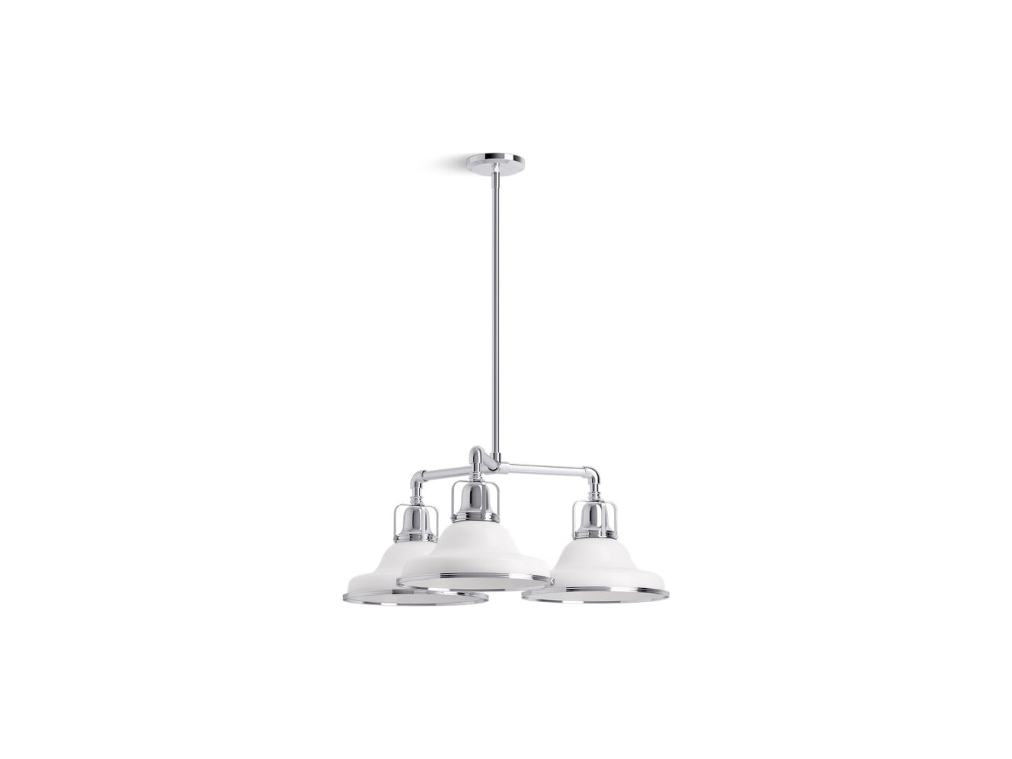 KOHLER K-32293-CH03-WCL Hauksbee 30" Chandelier In White with Chrome Trim