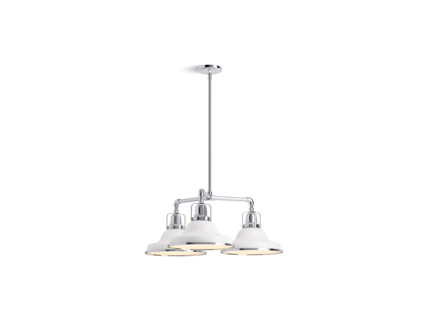 KOHLER K-32293-CH03-WCL Hauksbee 30" Chandelier In White with Chrome Trim