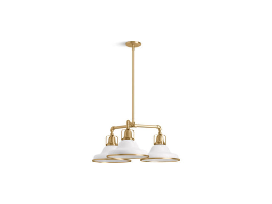 KOHLER K-32293-CH03-WGL Hauksbee 30" Chandelier In White with Gold Trim