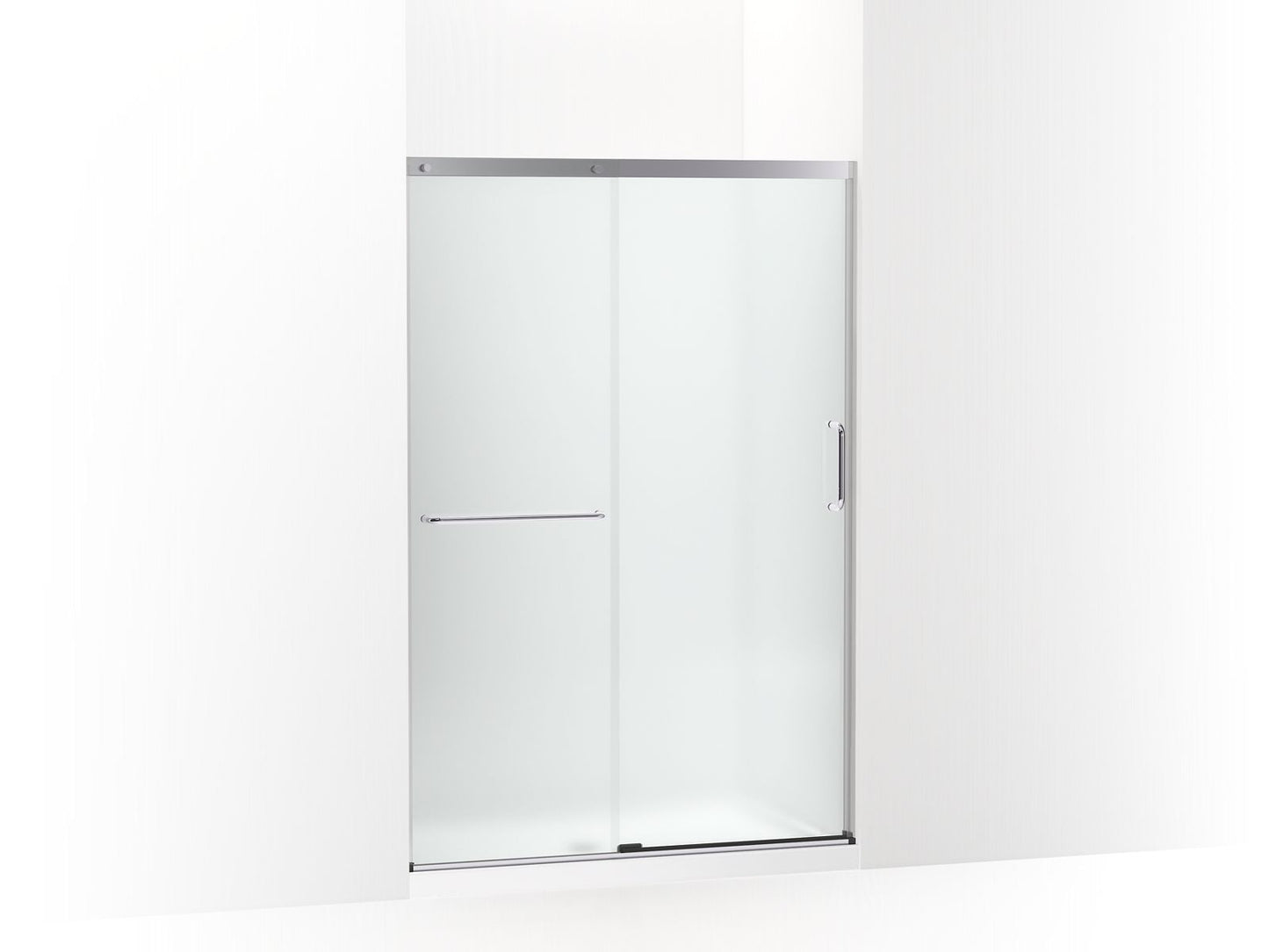 KOHLER K-707606-6D3-SH Elate Sliding Shower Door, 70-1/2" H X 44-1/4 - 47-5/8" W, With 1/4" Thick Frosted Glass In Bright Silver