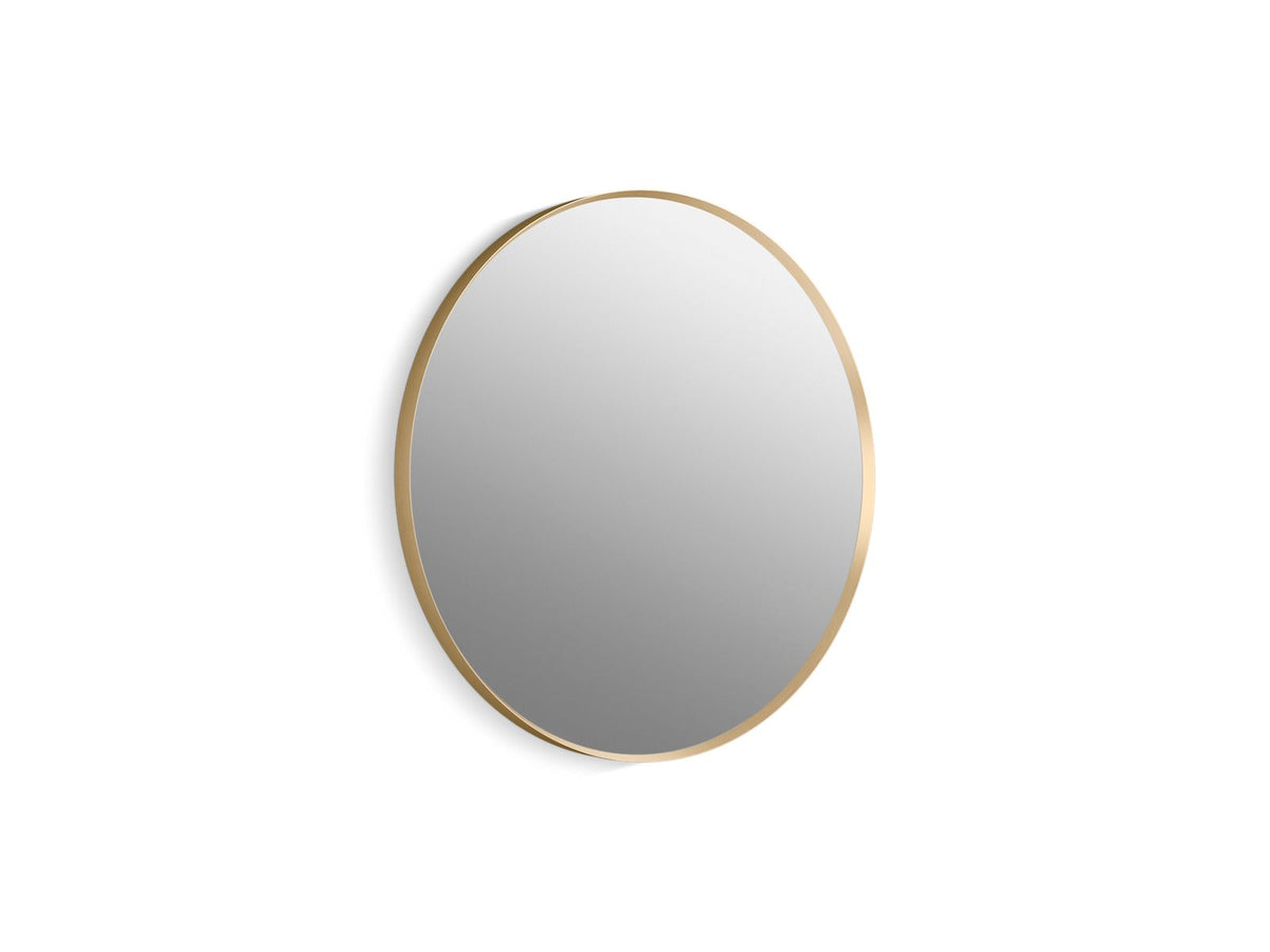 KOHLER K-26050-BGL Essential 28" Round Framed Mirror - Moderne Brushed Gold