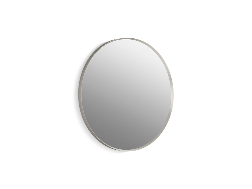 KOHLER K-26050-BNL Essential 28" Round Framed Mirror - Brushed Nickel