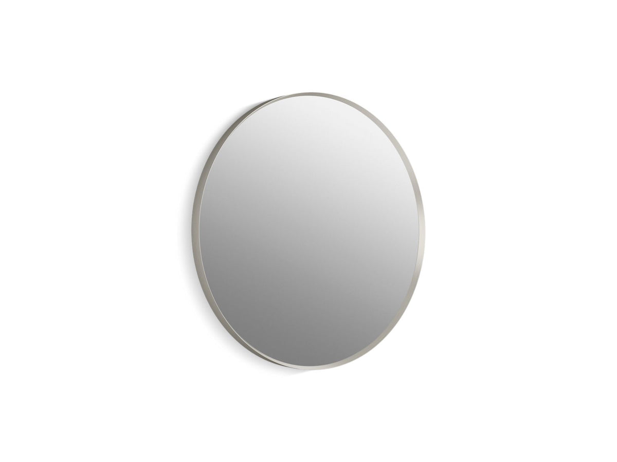 KOHLER K-26050-BNL Essential 28" Round Framed Mirror - Brushed Nickel