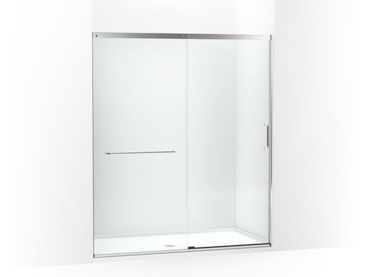 KOHLER K-707616-8L-SH Elate Sliding Shower Door, 75-1/2" H X 62-1/4 - 65-5/8" W, With Heavy 5/16" Thick Crystal Clear Glass In Bright Silver