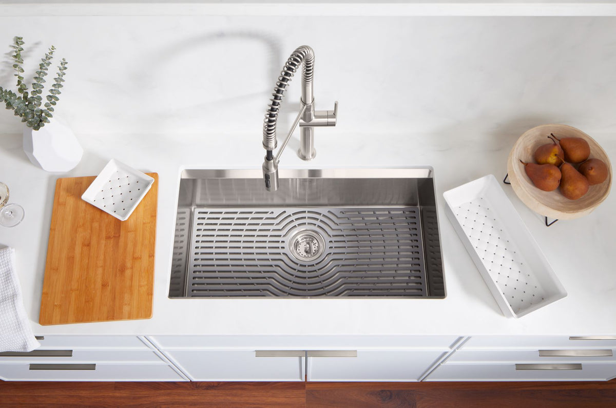 KOHLER K-80084-1PC-NA Task 33" Top-/Undermount Single-Bowl Workstation Kitchen Sink - Stainless Steel