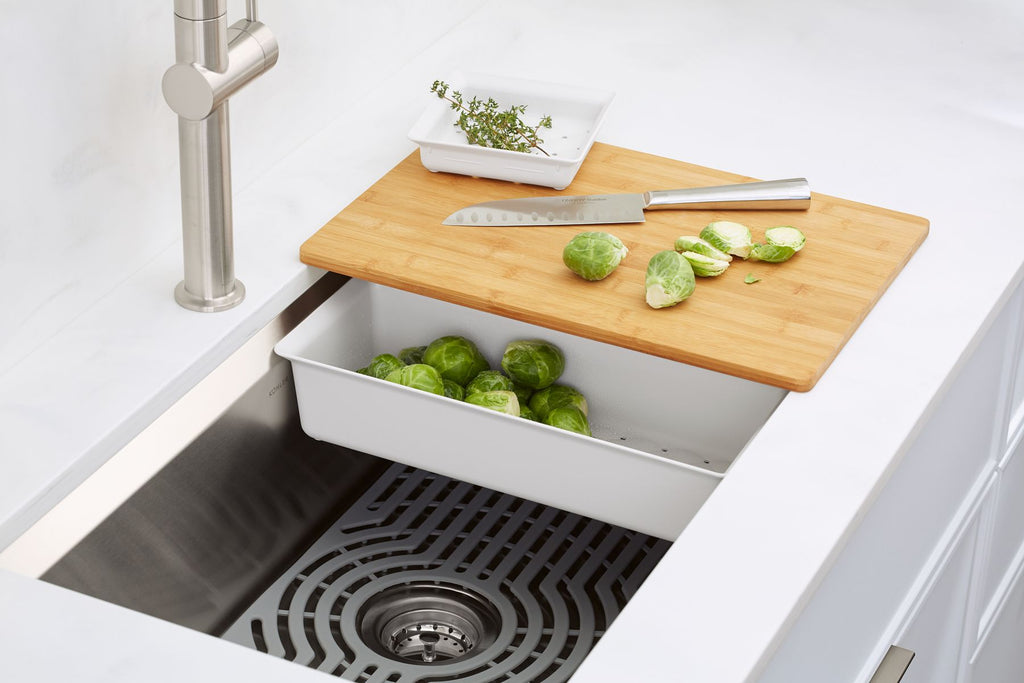 KOHLER K-80086-1PC-NA Task 27" Top-/Undermount Single-Bowl Workstation Kitchen Sink - Stainless Steel