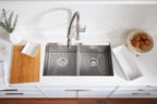 KOHLER K-80085-1PC-NA Task Smart Divide Smart Divide 33" Top-/Undermount Double-Bowl Workstation Kitchen Sink - Stainless Steel