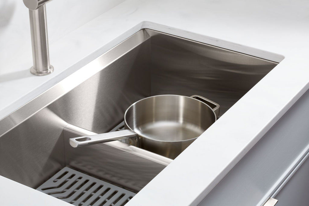KOHLER K-80085-1PC-NA Task Smart Divide Smart Divide 33" Top-/Undermount Double-Bowl Workstation Kitchen Sink - Stainless Steel