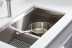 KOHLER K-80085-1PC-NA Task Smart Divide Smart Divide 33" Top-/Undermount Double-Bowl Workstation Kitchen Sink - Stainless Steel