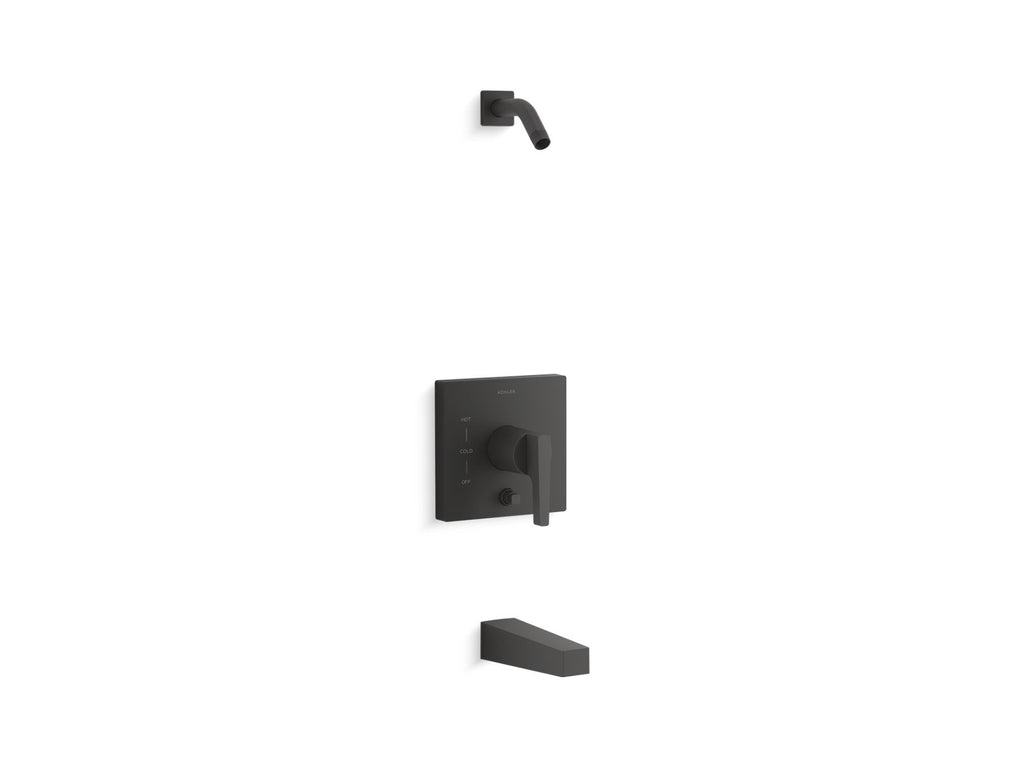 KOHLER K-T99763-4L-BL Honesty Rite-Temp Bath And Shower Trim Kit With Push-Button Diverter, Without Showerhead - Matte Black