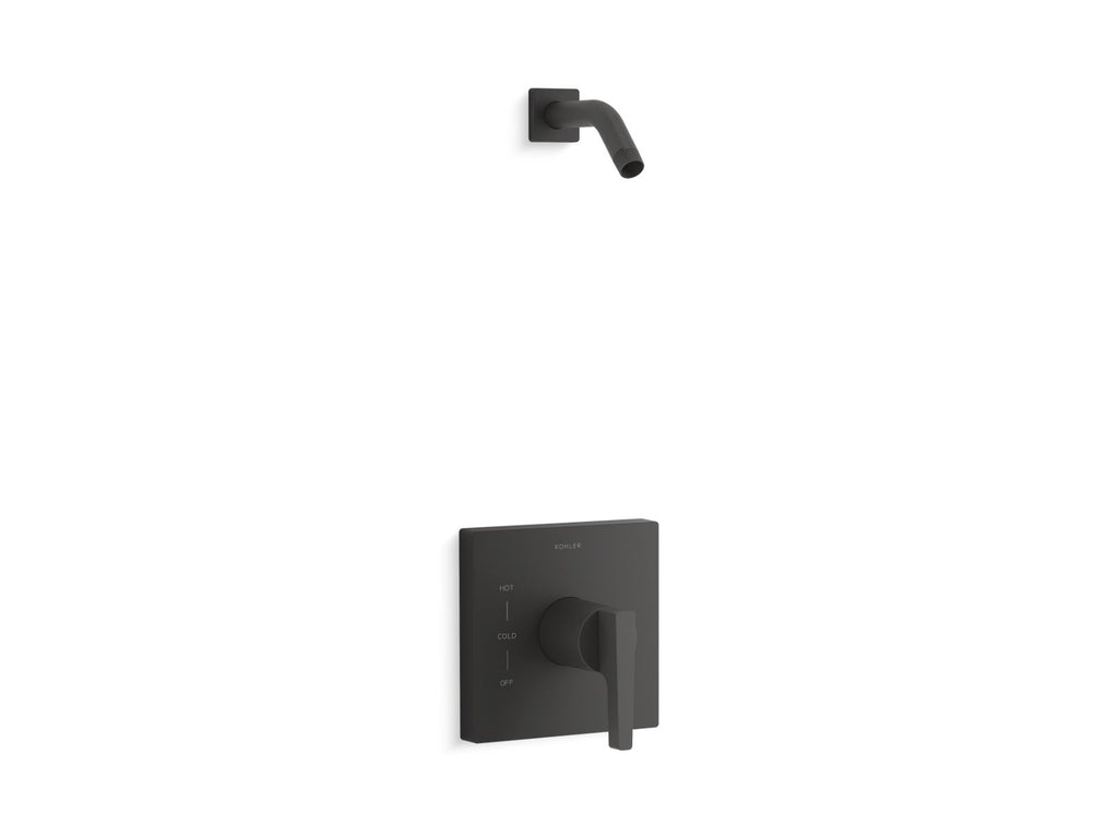 KOHLER K-TLS99764-4-BL Honesty Rite-Temp Shower Trim Kit, Without Showerhead - Matte Black