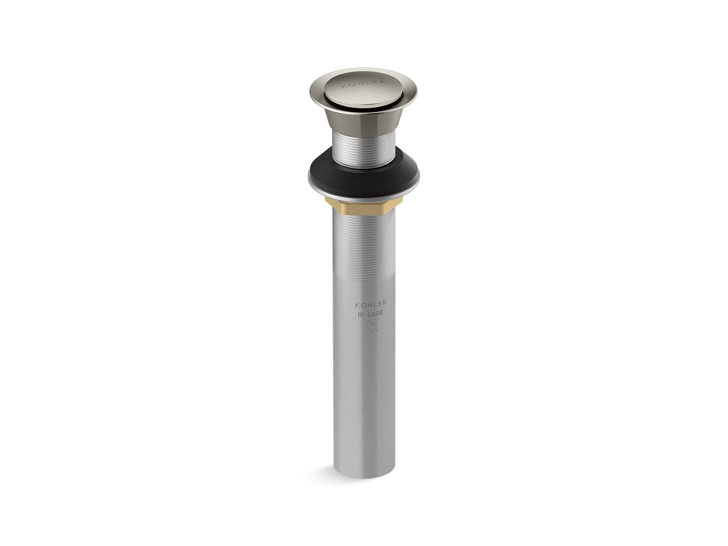 KOHLER K-33151-BN Clicker Drain Without Overflow In Vibrant Brushed Nickel