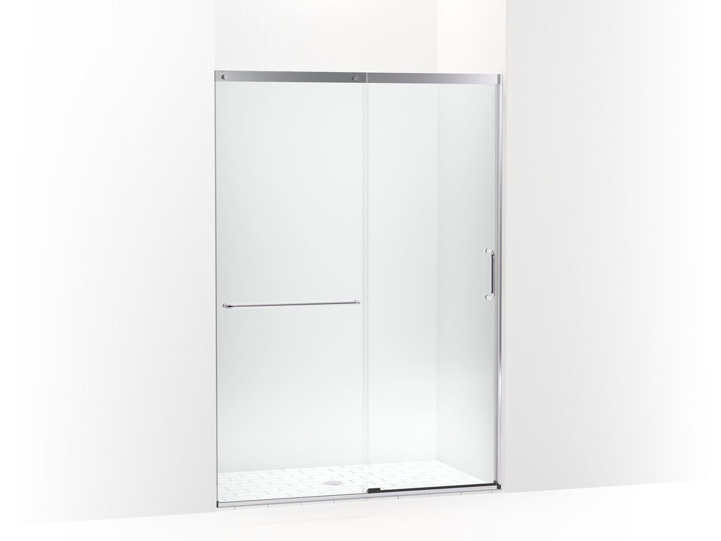 KOHLER K-707614-8L-SH Elate Sliding Shower Door, 75-1/2" H X 50-1/4 - 53-5/8" W, With Heavy 5/16" Thick Crystal Clear Glass In Bright Silver