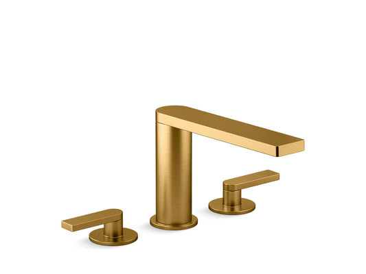 KOHLER K-73081-4-2MB Composed Deck-Mount Bath Faucet With Lever Handles In Vibrant Brushed Moderne Brass