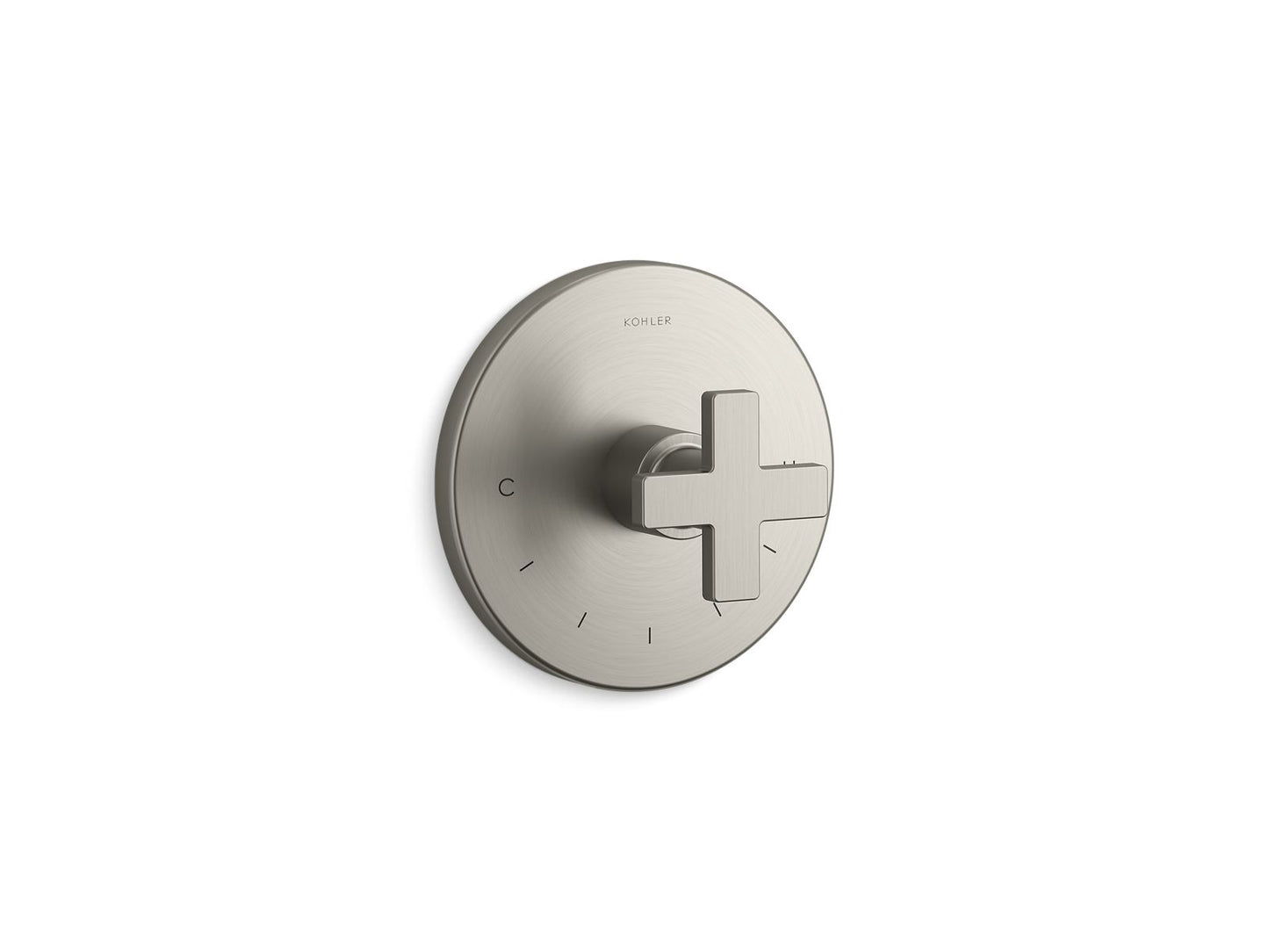 KOHLER K-T73133-3-BN Composed Mastershower Temperature Control Valve Trim With Cross Handle In Vibrant Brushed Nickel