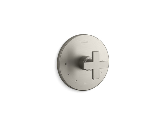 KOHLER K-T73133-3-BN Composed MasterShower temperature control valve trim with cross handle - Vibrant Brushed Nickel